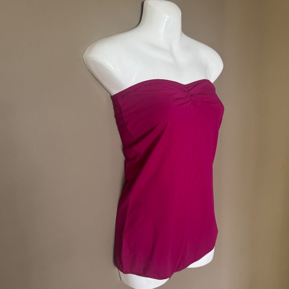 AMERICAN APPAREL Strapless Fuchsia Bodysuit